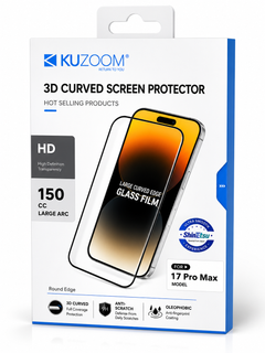 گلس گوشی / شیشه ای کوزوم KUZOOM سری HD 9D Glass مناسب 17 ایفون 17 پرو